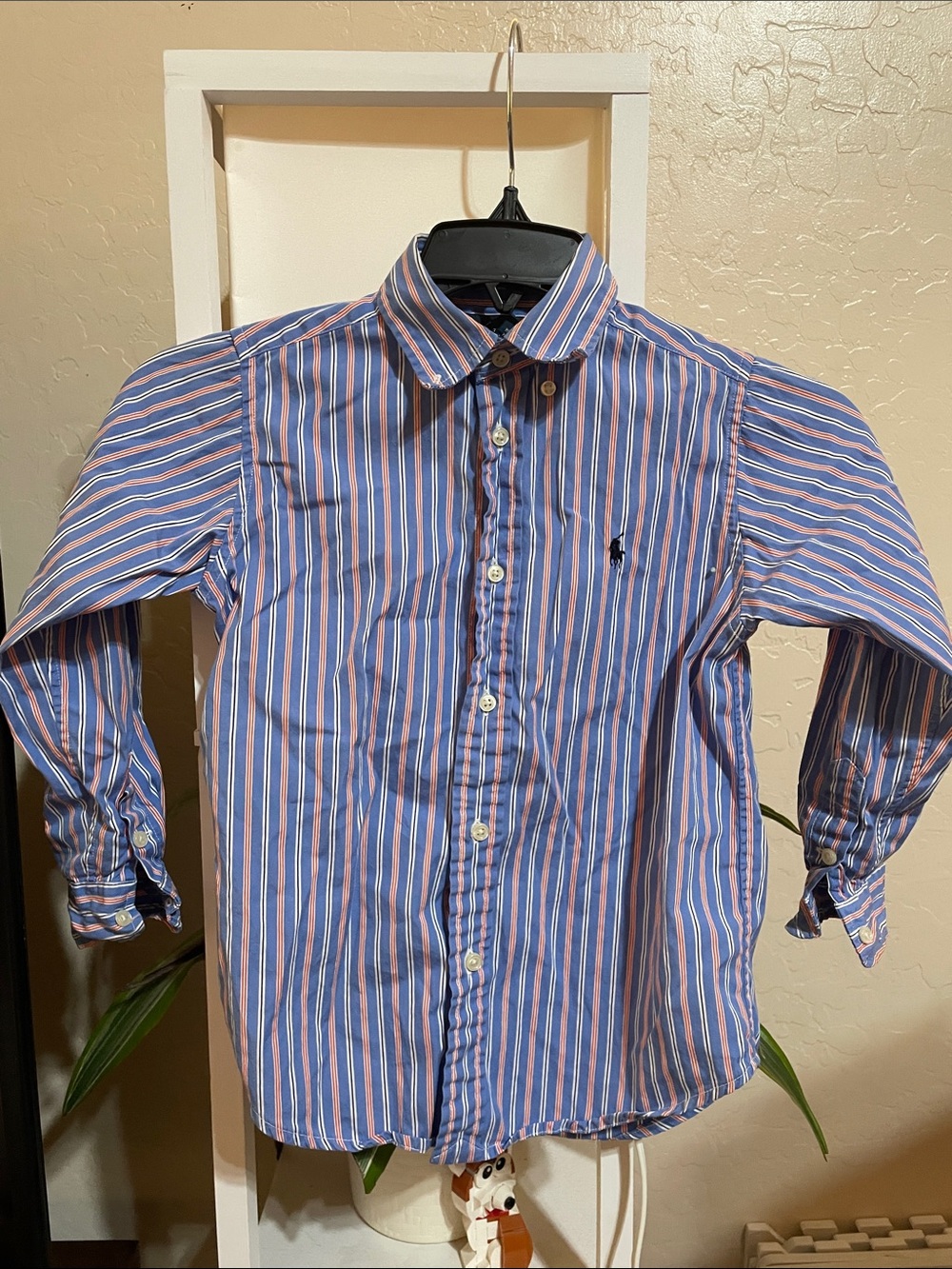 Polo by Ralph Lauren Blue & Pink Striped Button-Down Shirt